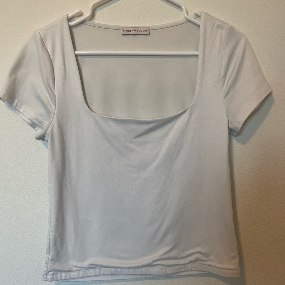 Sincerely Jules Cream Short Sleeve Top